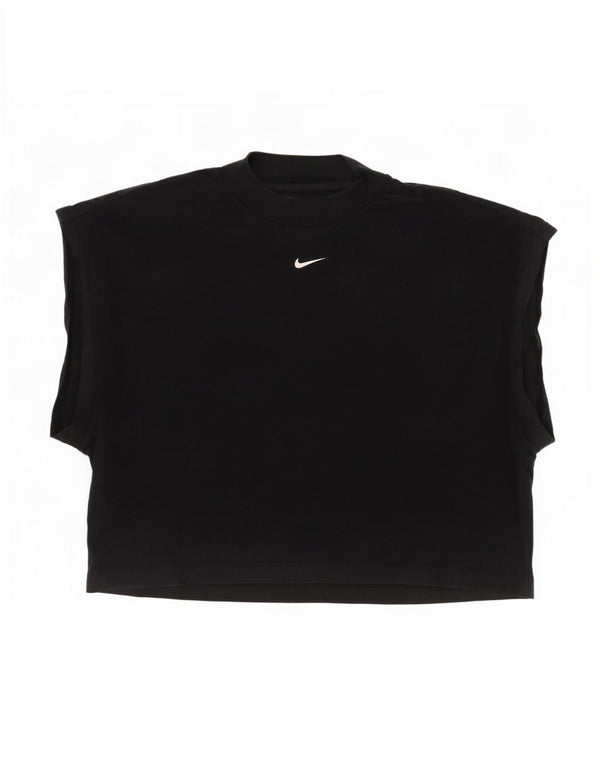 Tricou pentru femei Nike Crop Oversized Top UK 14 Medium Black Bumbac