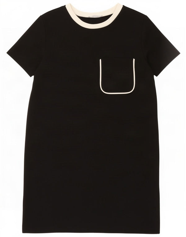 Rochie tricou Trafaluc pentru femei Zara UK 12 Medium Black Colorblock Bumbac