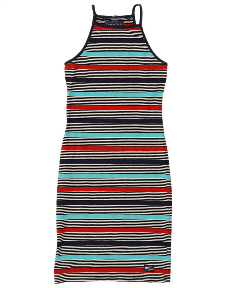 SUPERDRY rochie tricou Manhattan pentru femei UK 6 XS cu dungi multicolore