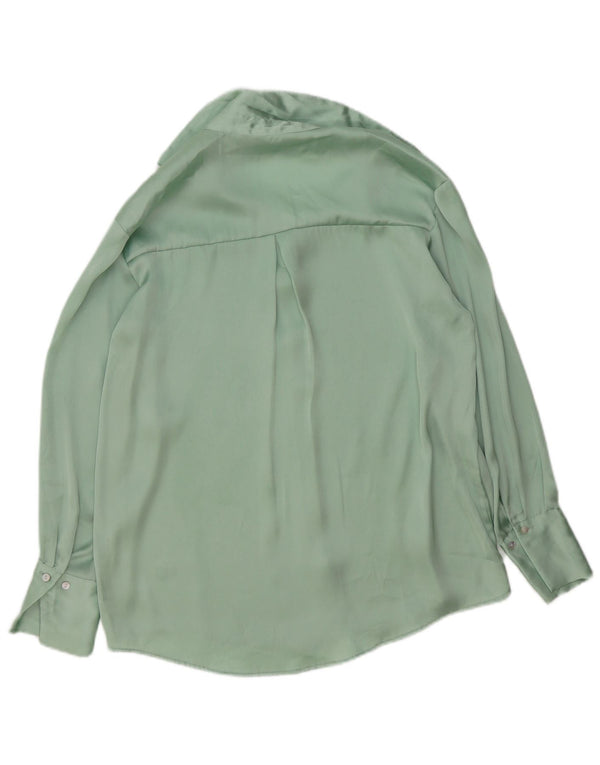 Bluză cămașă supradimensionată pentru femei Zara UK 6 XS Poliester verde