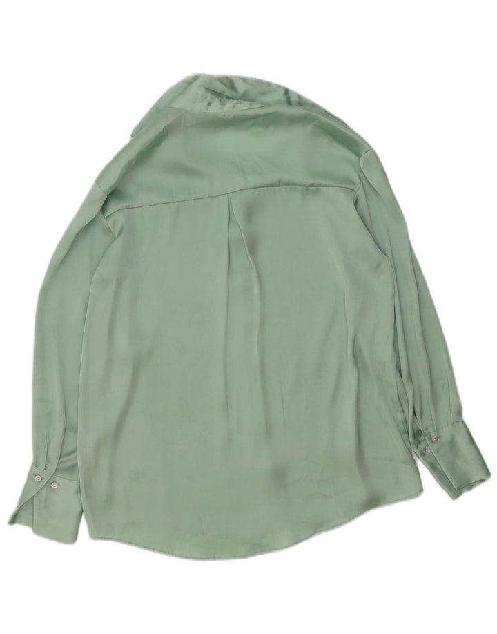 Bluză cămașă supradimensionată pentru femei Zara UK 6 XS Poliester verde
