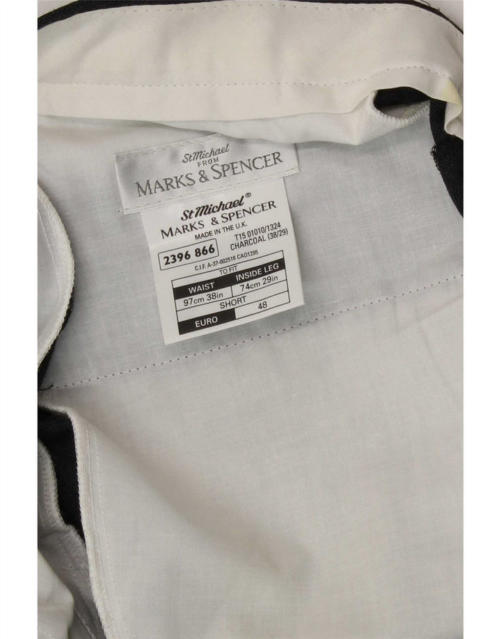 Marks & Spencer Pantaloni casual pentru bărbați St. Michael Pegged L38 L29 Lână gri