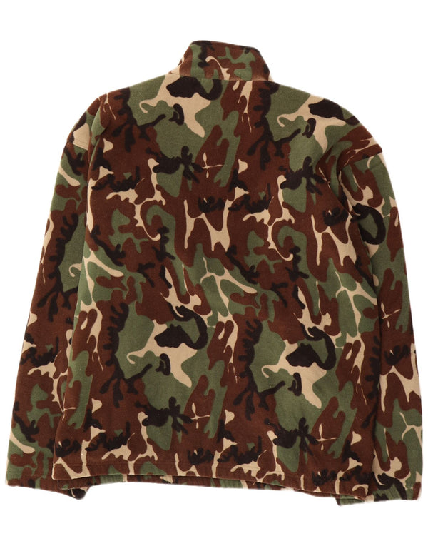 Pulover din lână vintage pentru bărbați, cu fermoar, 2XL, kaki, camuflaj