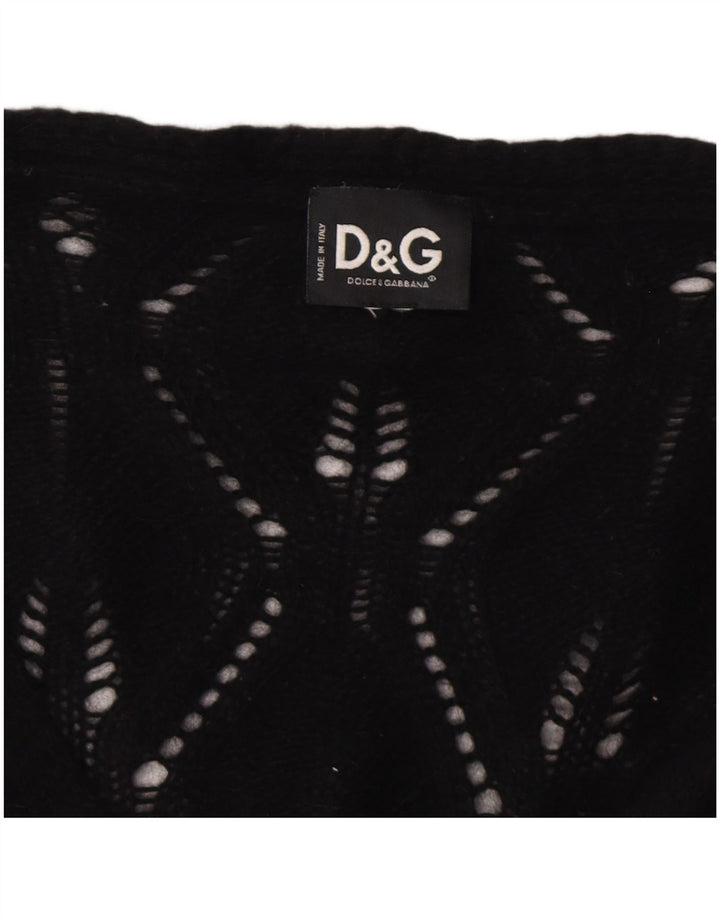 DOLCE & GABBANA Pulover cardigan pentru femei UK 8 Poliamidă neagră mică