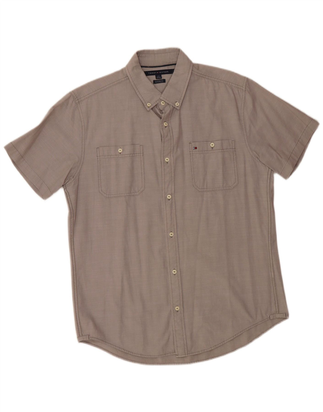Cămașă cu mânecă scurtă TOMMY HILFIGER pentru bărbați, gri mare