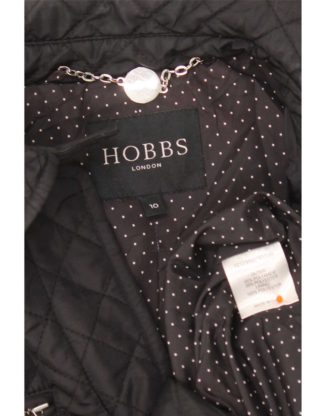 Palton matlasat Hobbs pentru femei UK 10 Nylon negru mic