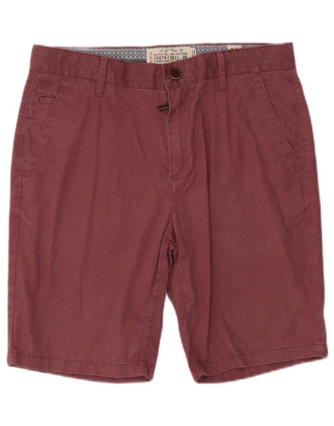 Pantaloni scurți chino pentru bărbați Fat Face cu model abstract W32 bumbac burgundy mediu