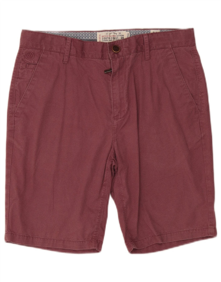 Pantaloni scurți chino pentru bărbați Fat Face cu model abstract W32 bumbac burgundy mediu