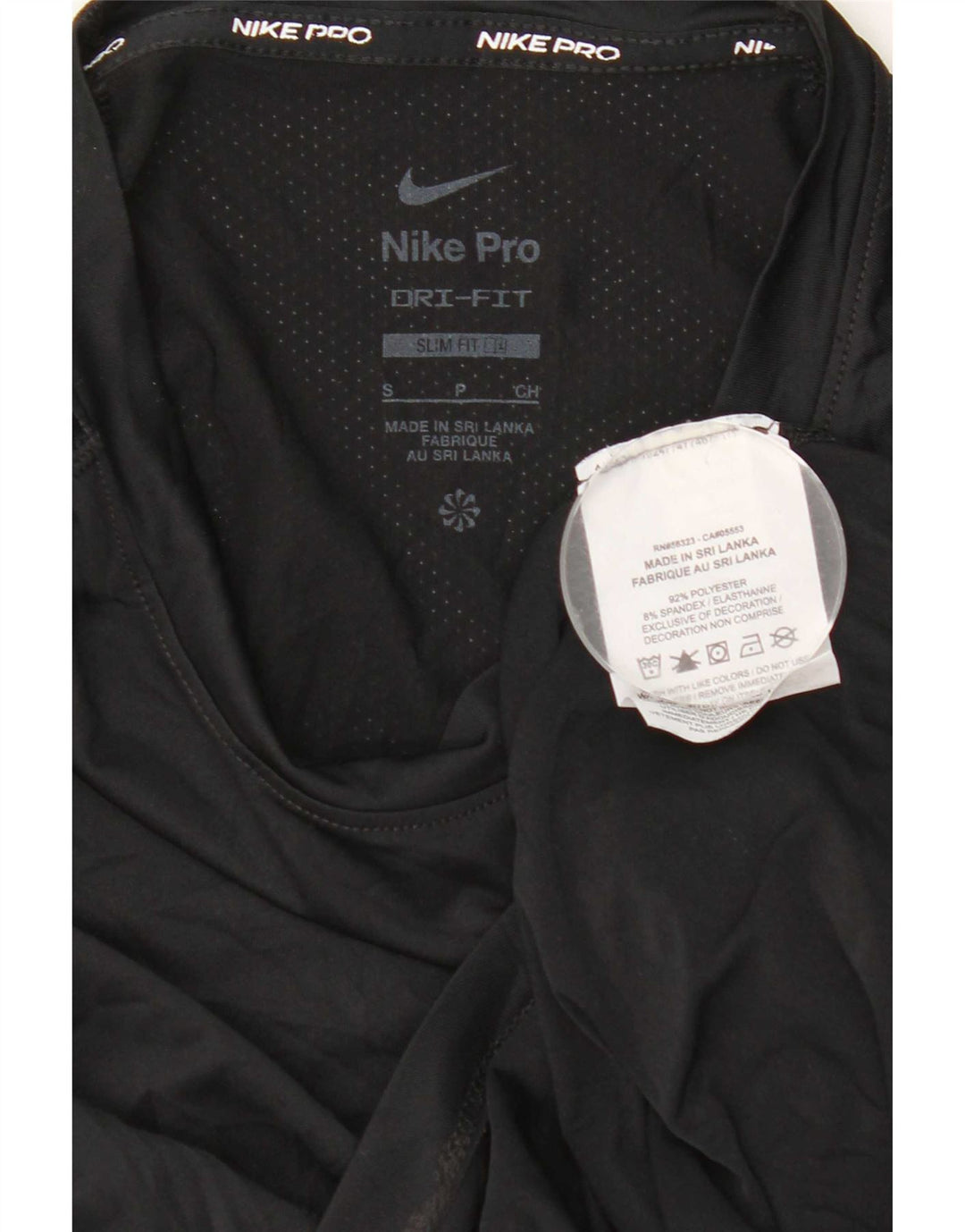Nike pentru bărbați Dri Fit Slim Top cu mânecă lungă, poliester negru mic