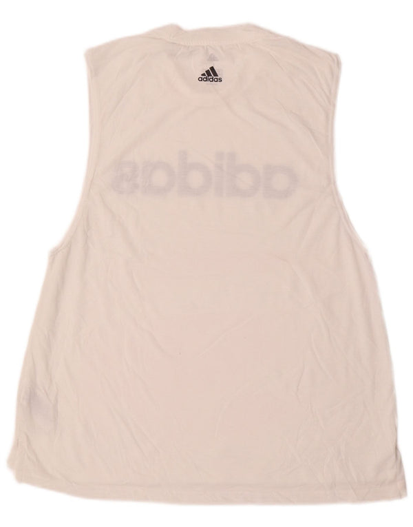 Top cu vestă grafică ADIDAS pentru femei UK 16/18 Poliester alb mare