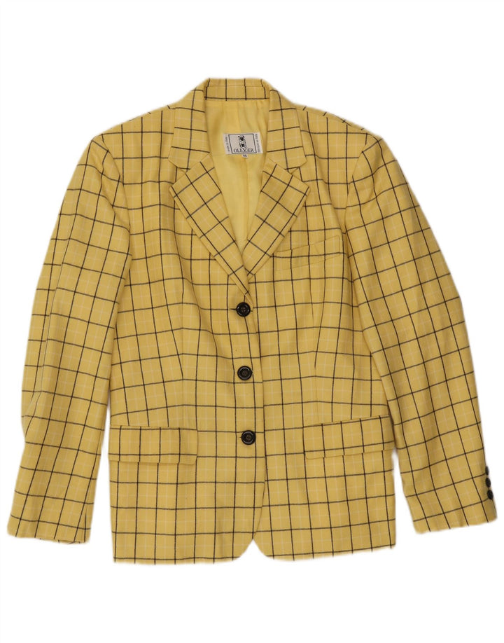 Blazer pentru femei Oliver By Valentino, cu 3 nasturi, IT 46, galben mare, caroserie