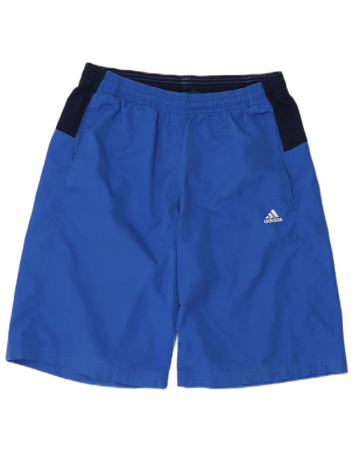 Pantaloni scurți sport pentru bărbați Adidas, albastru mediu, poliester color bloc