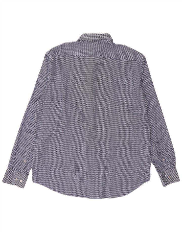 Cămașă pentru bărbați HUGO BOSS, cu tăiere obișnuită, mărimea 44 17 1/2 XL, bumbac cu picior de găină albastru