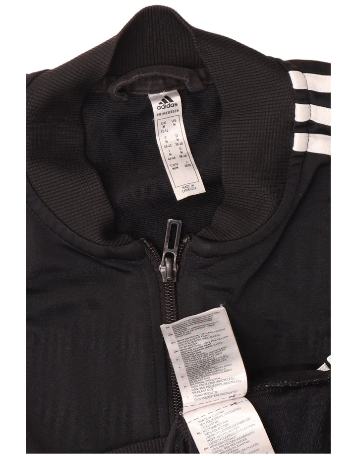 Jachetă de top pentru trening Adidas Primegreen pentru femei UK 12/14 Medium Black Striped