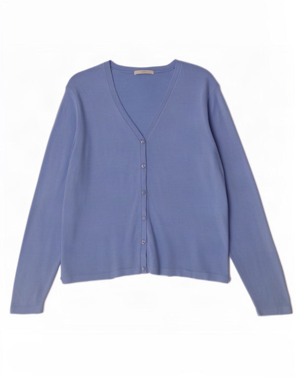 Pulover cardigan pentru femei Marks & Spencer UK 16 mare albastru acrilic