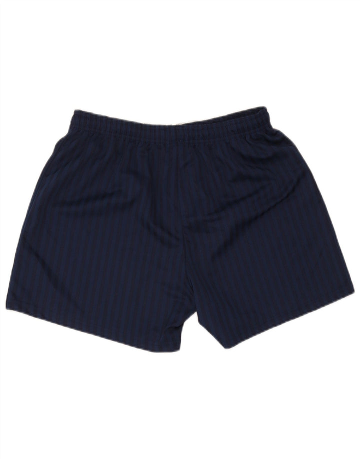 Pantaloni scurți sport Umbro pentru bărbați, poliester cu dungi, albastru marin mediu