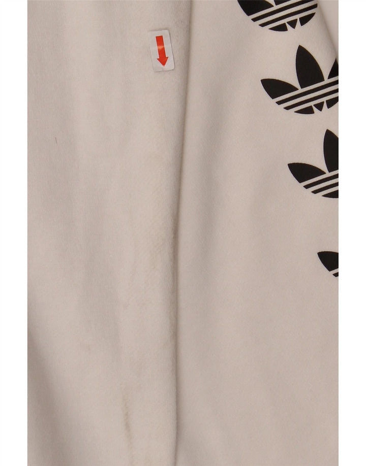 ADIDAS Mens Graphic Sweatshirt Jumper Medium White Cotton