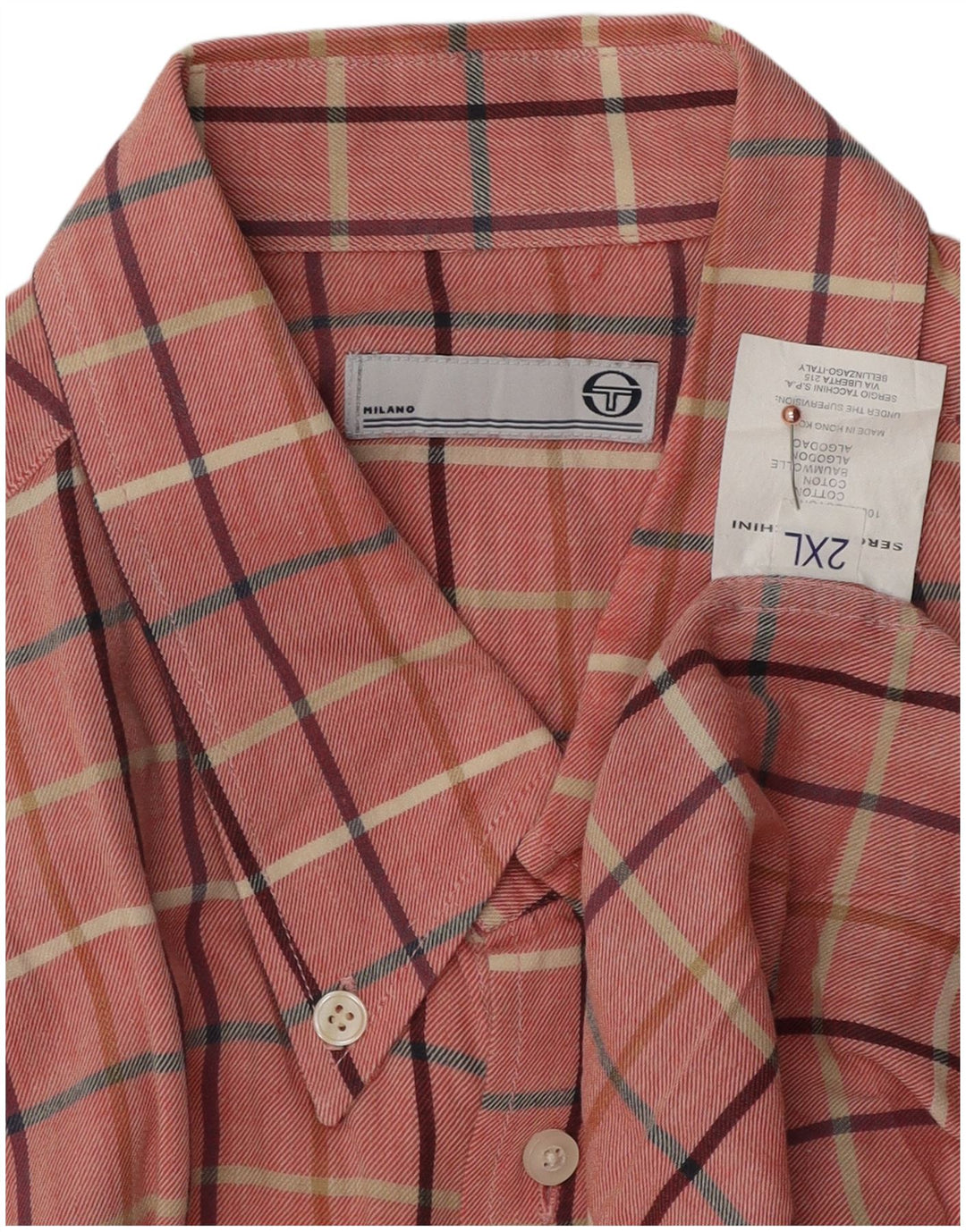 Cămașă pentru bărbați Sergio Tacchini 2XL, bumbac cu carouri roz