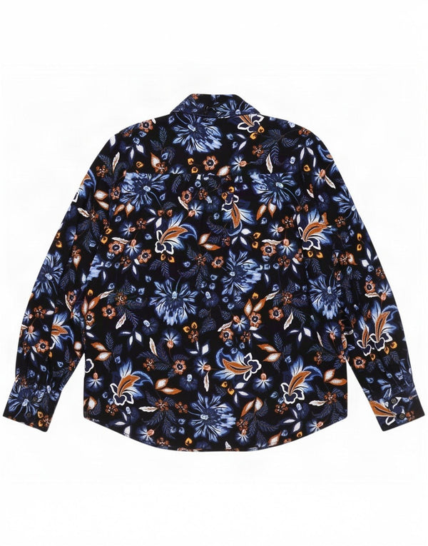 Bluză cămașă cu cravată în față pentru femei Marks & Spencer UK 18 XL Bleumarin Floral