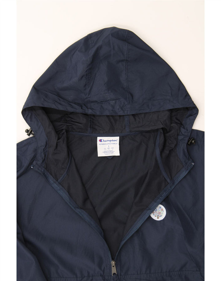 CHAMPION Womens Pullover Hooded Tracksuit Top Jacket UK 16 Large Navy Blue Vintage Champion and Second-Hand Champion from Messina Hembry 
