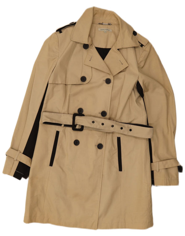 Trenci pentru femei Laura Ashley UK 8 mic, bej, bumbac color bloc