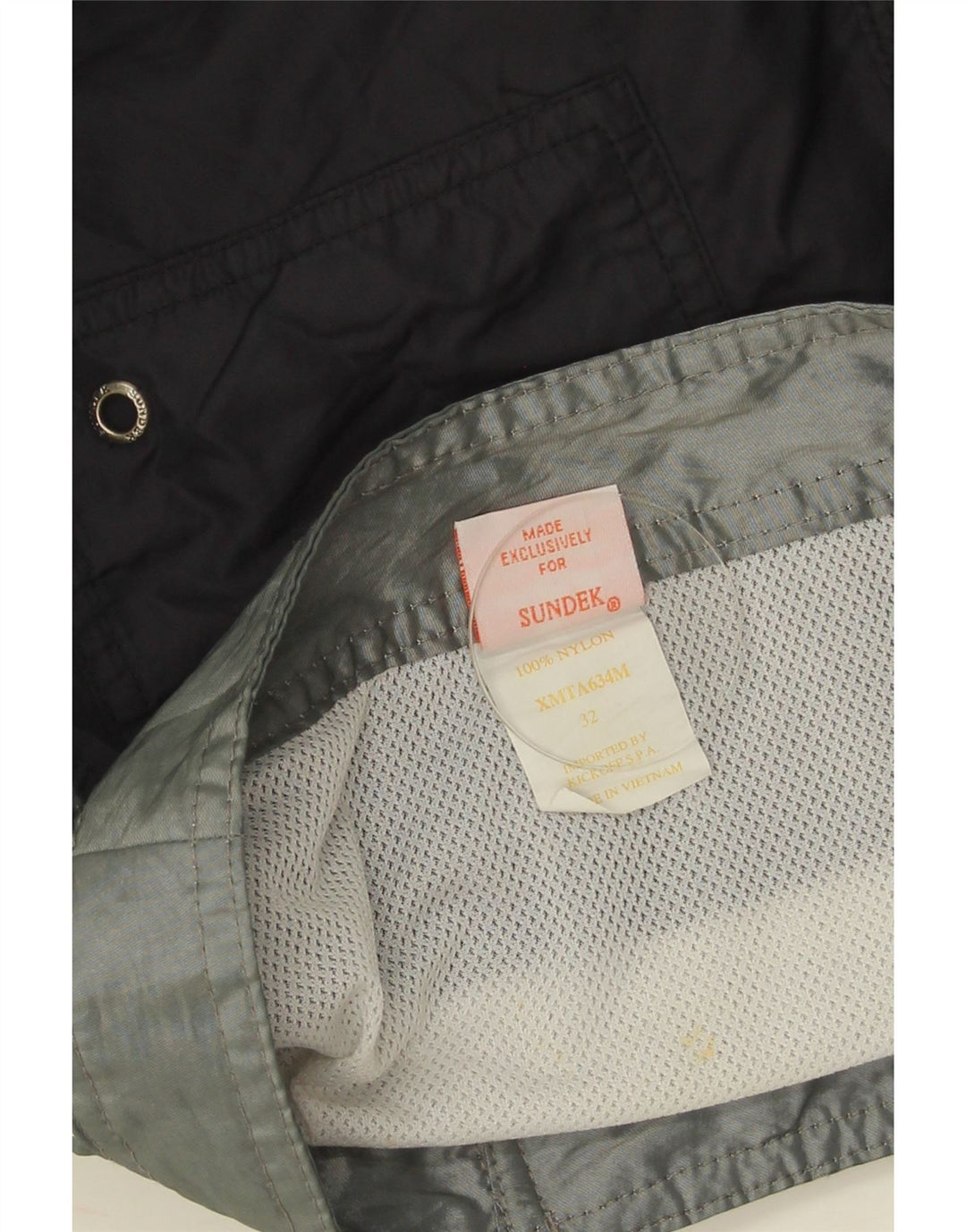 Pantaloni scurți de înot grafic SUNDEK pentru bărbați, nailon colorblock medii, negru