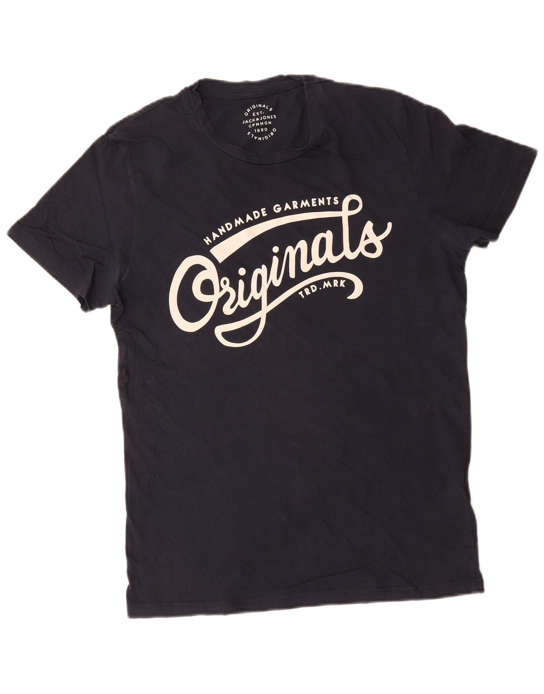 Tricou grafic Jack & Jones pentru bărbați Top mediu din bumbac bleumarin