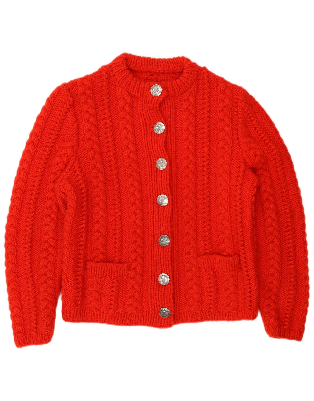 Pulover Cardigan Vintage pentru Damă UK 14 Medium Red