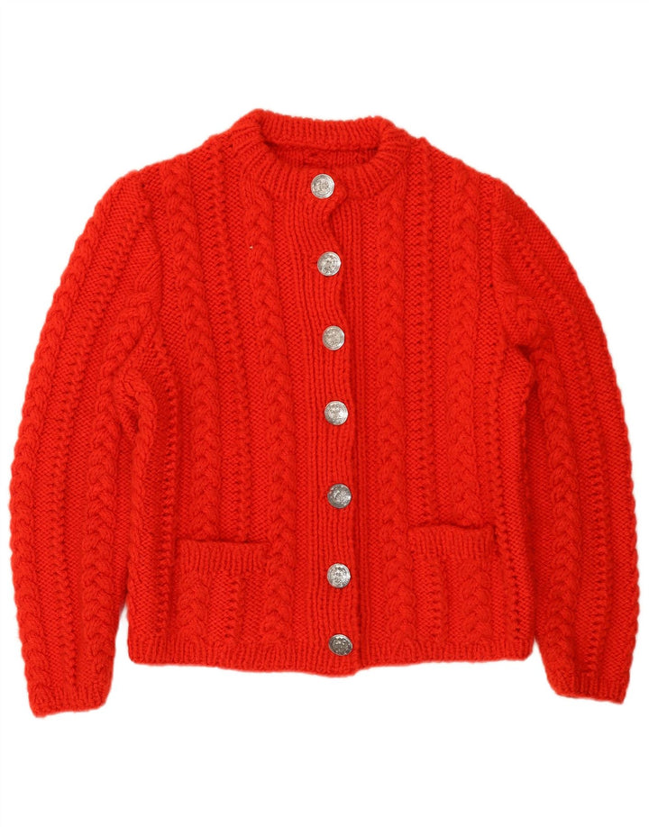 Pulover Cardigan Vintage pentru Damă UK 14 Medium Red