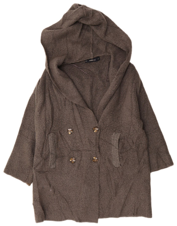Zara Pulover pentru femei cu glugă cu glugă și mâneci 3/4 cardigan UK 14 Medium Grey