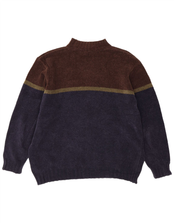 Pulover cu gât țestoasă pentru bărbați Marks & Spencer, XL, bleumarin, color block