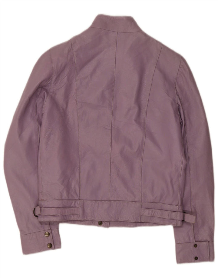 Geaca Bomber din piele vintage pentru femei IT 42 din piele mov mediu