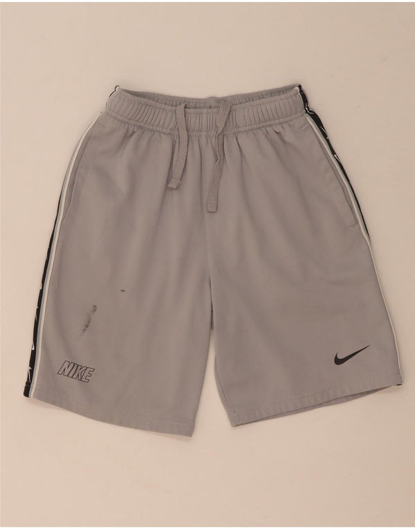 Pantaloni scurți sport Nike Dri Fit Graphic pentru băieți 12-13 ani, mari, gri, color block
