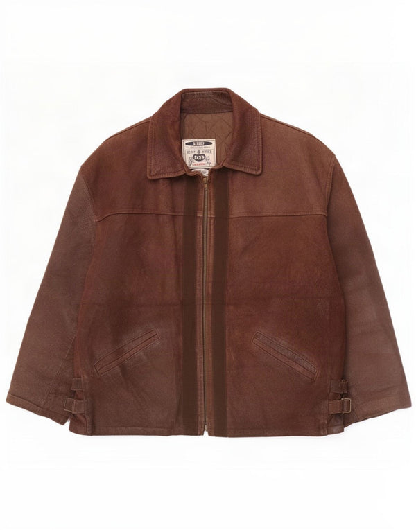 Jachetă de piele pentru bărbați Bayside UK 42 XL maro
