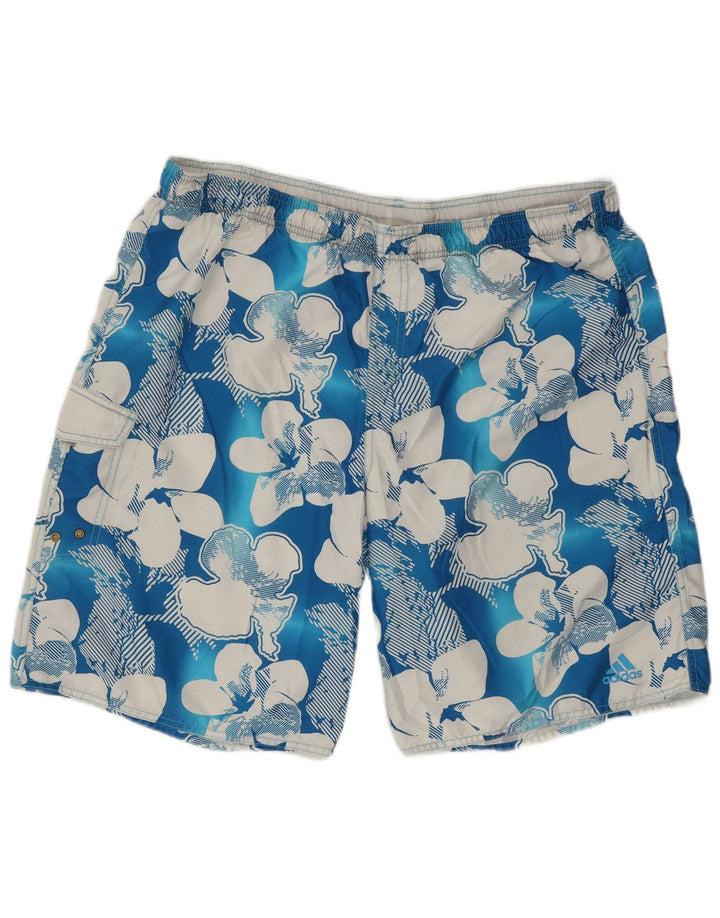 Pantaloni scurți de înot Adidas pentru bărbați XL, albastru, poliester floral