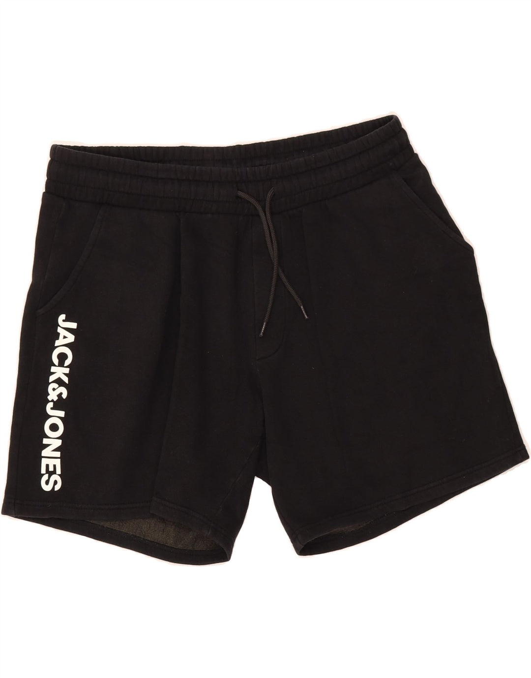 JACK & JONES Mens Graphic Sport Shorts Large  Black Cotton Vintage Jack & Jones and Second-Hand Jack & Jones from Messina Hembry 
