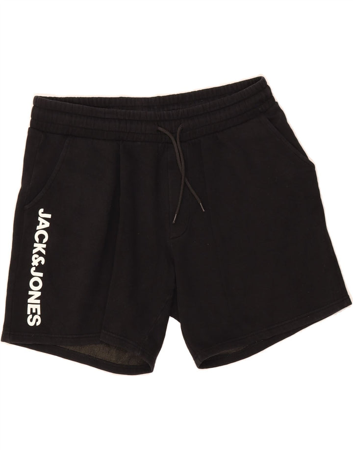 JACK & JONES Mens Graphic Sport Shorts Large  Black Cotton Vintage Jack & Jones and Second-Hand Jack & Jones from Messina Hembry 