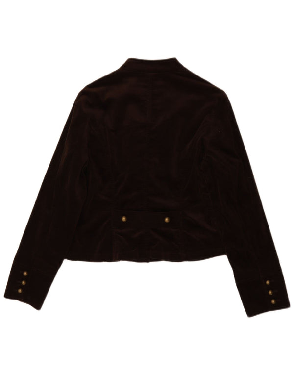 Jachetă pentru femei Marks & Spencer din catifea cu 5 nasturi, UK 14, maro mediu