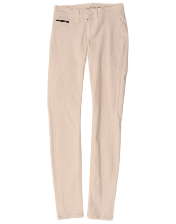 Blugi skinny Calvin Klein pentru femei cu talie medie W24 L30 alb