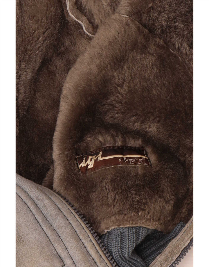 Jachetă din shearling pentru bărbați VINTAGE IT 48 Medium Grey Shearling