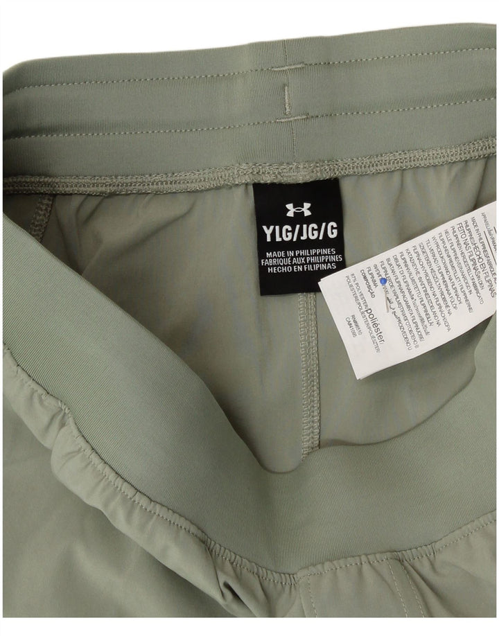 Pantaloni de trening Under Armour pentru băieți 11-12 ani, mari sport verde