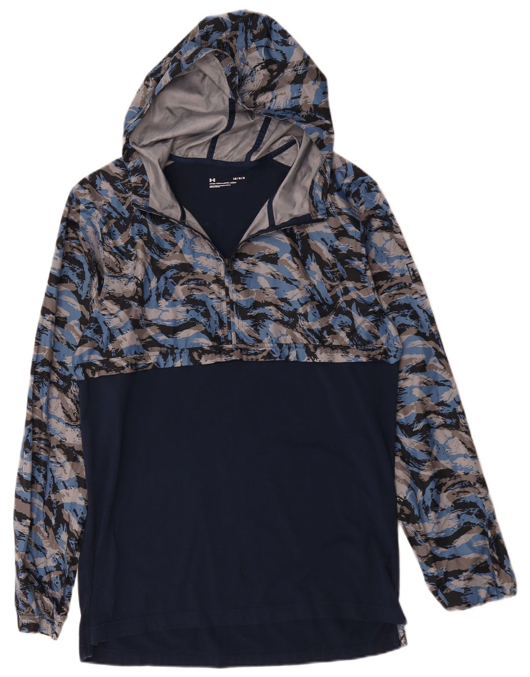 Top de trening Under Armour pentru bărbați, cu glugă, camuflaj, albastru bleumarin