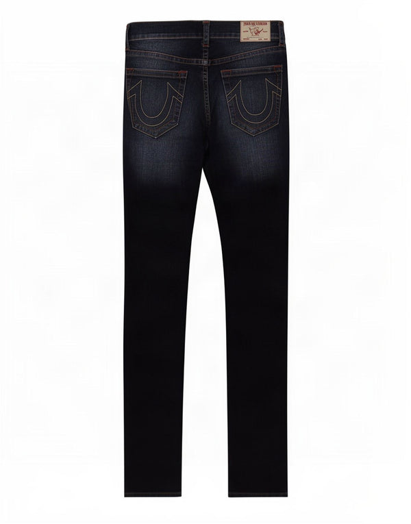 True Religion Blugi skinny pentru bărbați Rocco, cu tăiere relaxată, W32 L31, bumbac bleumarin