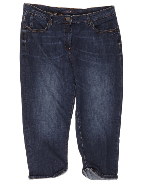 Blugi Capri pentru femei Marks & Spencer UK 16 Large W38 L20 Bleumarin Bumbac