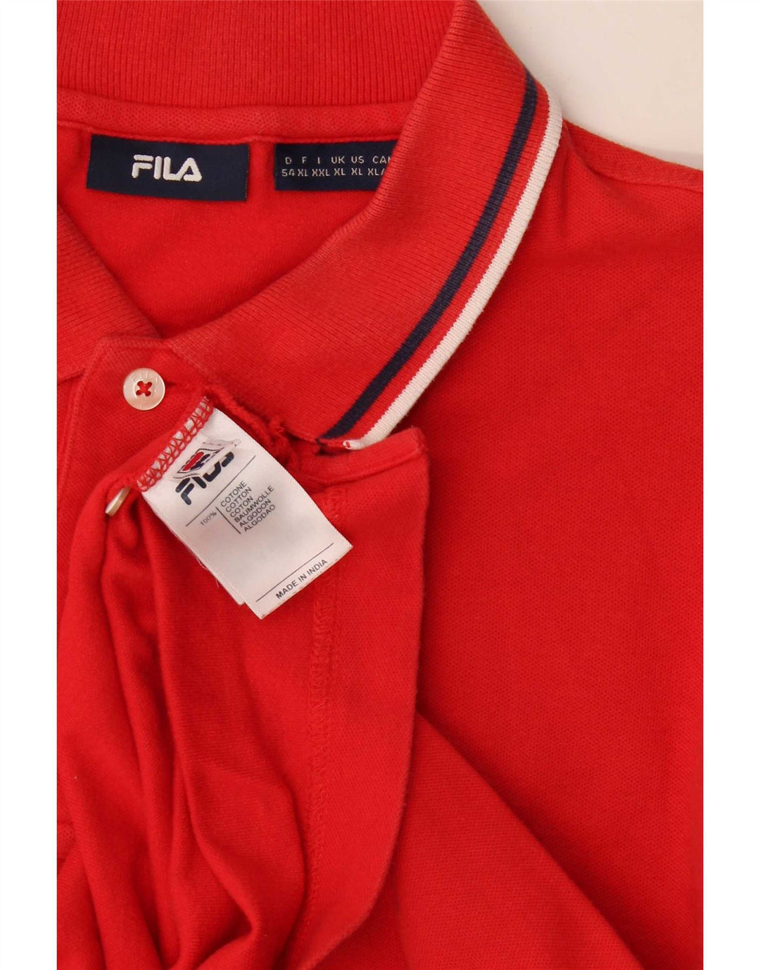 Cămașă polo Fila pentru bărbați XL, bumbac cu dungi roșii