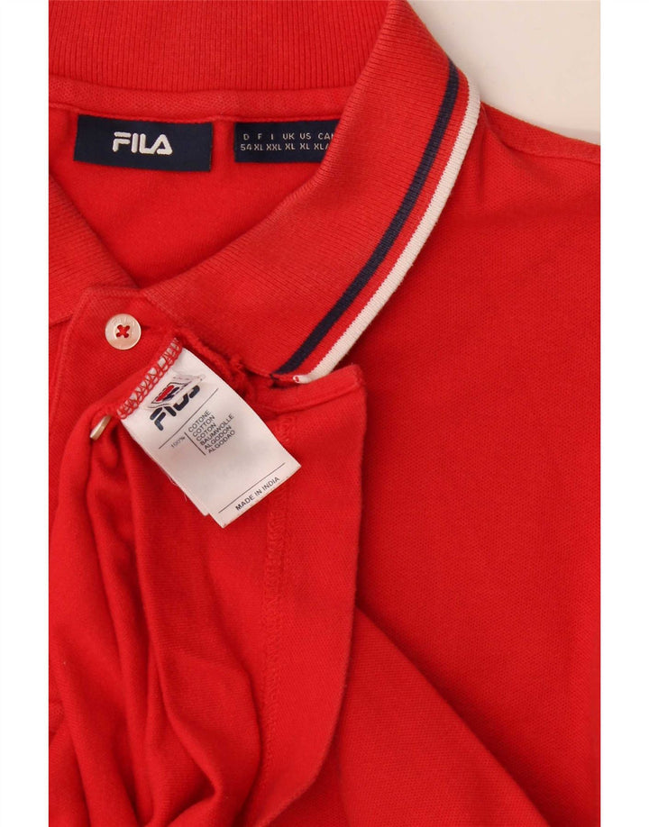 Cămașă polo Fila pentru bărbați XL, bumbac cu dungi roșii