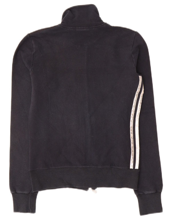 Jachetă de top pentru trening Adidas pentru femei UK 10, bumbac negru mic