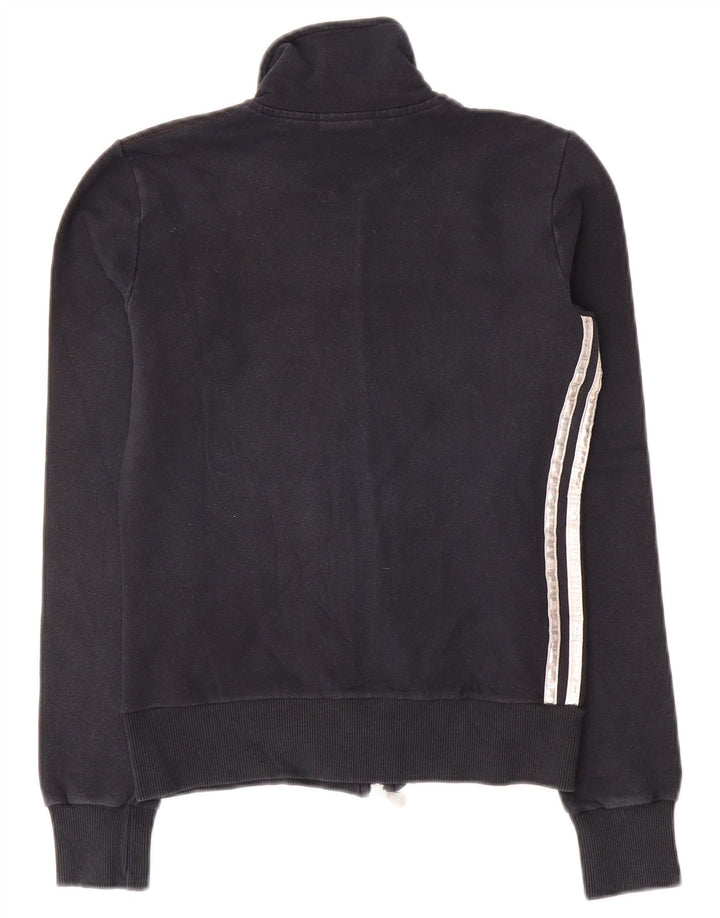 Jachetă de top pentru trening Adidas pentru femei UK 10, bumbac negru mic