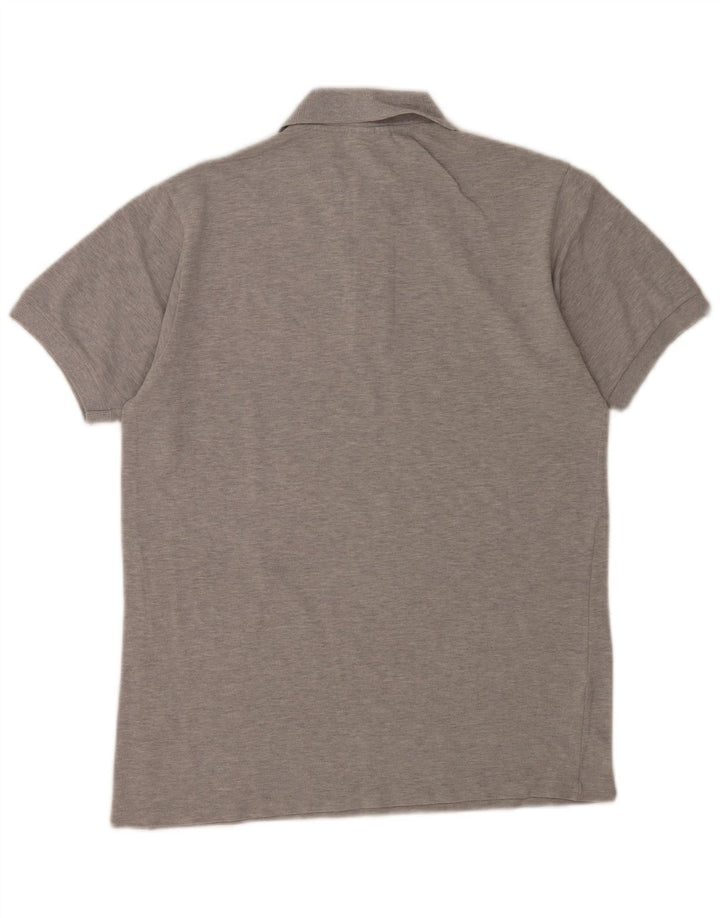 Tricou polo Lacoste pentru bărbați mărimea 3 mic, gri bumbac cu pete