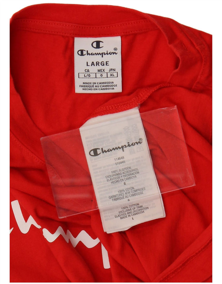 Tricou grafic pentru femei CHAMPION Crop Top UK 16 Bumbac roșu mare